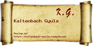 Kaltenbach Gyula névjegykártya