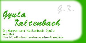 gyula kaltenbach business card